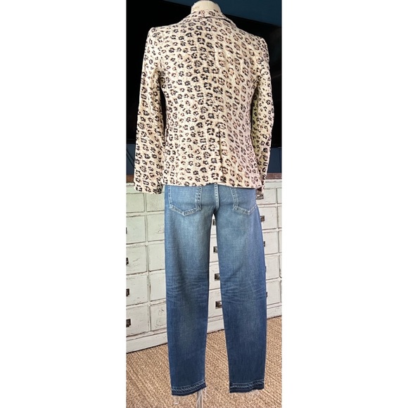 Joie Leopard 100% Linen Blazer 00 - Picture 10 of 12